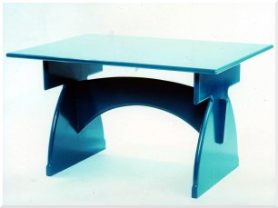 Lacqered high gloss Azure Blue table