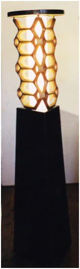 Hex Bronze Lamp with gold light effect