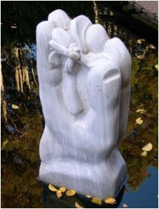 Stone Hand with Flower