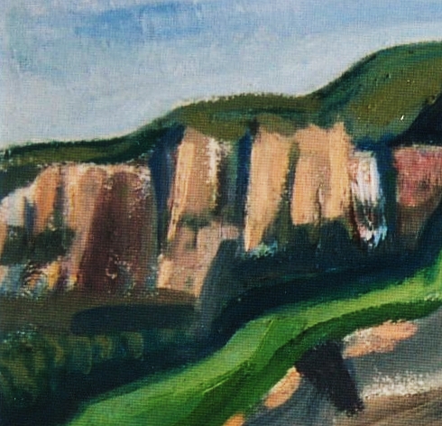 Detail of Mountainscape painting